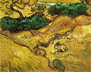 Campo con dos conejos Vincent van Gogh Pinturas al óleo